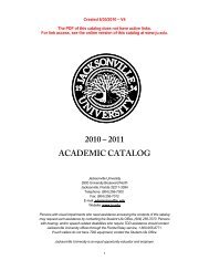 2010 â 2011 ACADEMIC CATALOG - Jacksonville University
