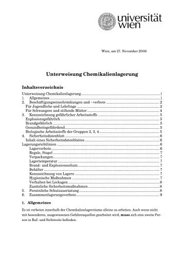 Unterweisung Chemikalienlagerung