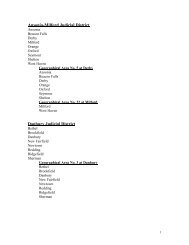 Towns in CT Judicial Districts and Geographical Areas