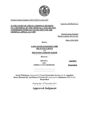 R -v- Errol Clive Heibner judgment (PDF 266kb) - Judiciary