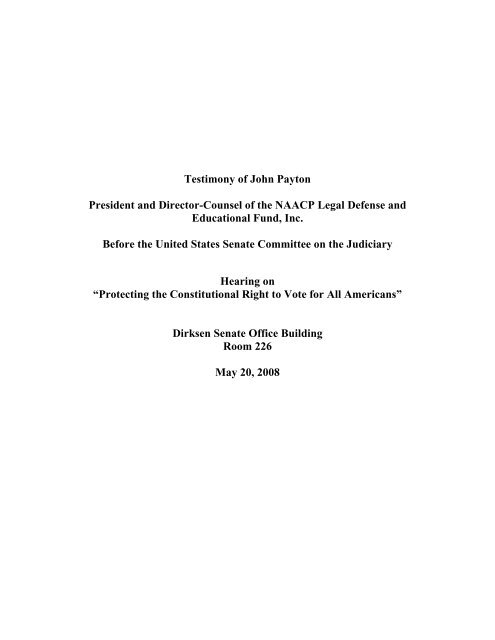 Testimony of John Payton President and Director-Counsel of the ...