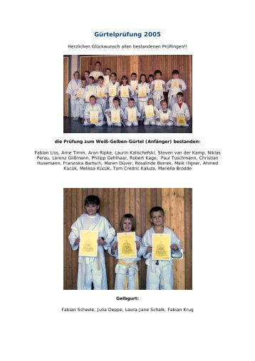 GÃ¼rtelprÃ¼fung 2005 - Judo-Gemeinschaft-Uelzen