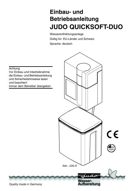 Einbau- und Betriebsanleitung - Judo Wasseraufbereitung GmbH