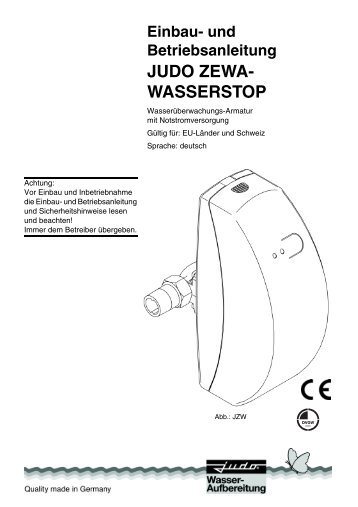 Einbau- und Betriebsanleitung JUDO ZEWA- WASSERSTOP