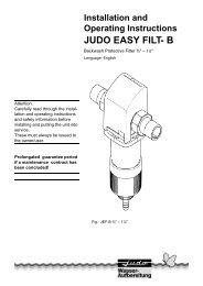 Installation and Operating Instructions JUDO EASY FILT- B