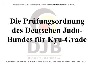 Deutscher Judo-Bund PrÃ¼fungsordnung fÃ¼r Kyu-Grade âMaterialien ...