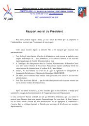 Rapport moral du PrÃ©sident - Ligue de Franche-ComtÃ© de Judo