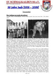 Artikelserie 50 Jahre - SV Schmalkalden 04 eV Judo