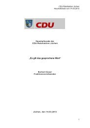 Haushaltsrede CDU - Gemeinde JÃ¼chen