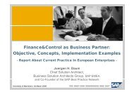 Finance&Control as Business Partner: Objective ... - Juergen Daum