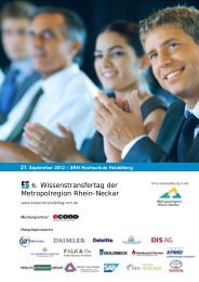 6. Wissenstransfertag der Metropolregion Rhein ... - Juergen Daum