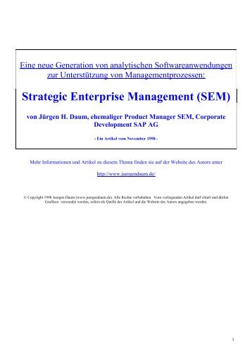 Strategic Enterprise Management - Juergen Daum