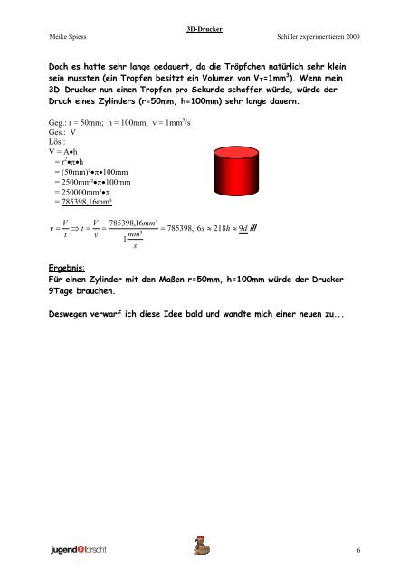 Arbeit - Miniforschung am St. Michael-Gymnasium