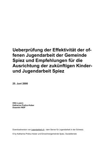 [PDF] Evaluation OJA Spiez (2000) - Jugendarbeit.ch
