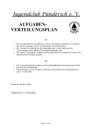 Jugendclub PÃ¼nderich e. V. AUFGABEN- VERTEILUNGSPLAN