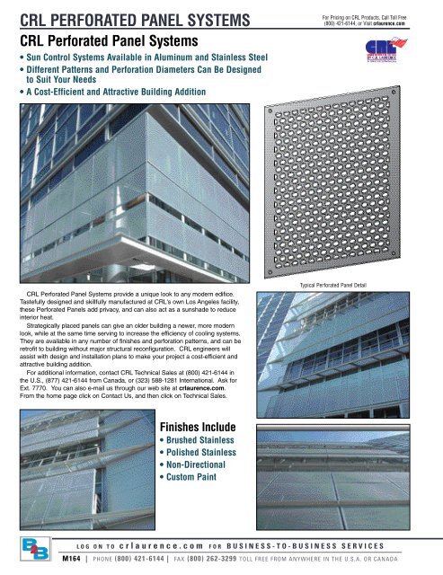 CRL Perforated Panel Systems - Crlaurence.com