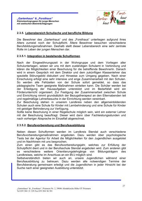 Leistungsbeschreibung "Gartenhaus" & "Forsthaus" - Gut Priemern