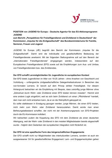 POSITION von JUGEND fÃ¼r Europa zum Bericht - Jugendpolitik in ...