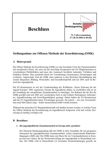 Stellungnahme zur Offenen Methode der Koordinierung (OMK)