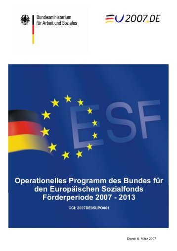 Operationelles Programm des Bundes fÃ¼r den EuropÃ¤ischen ...