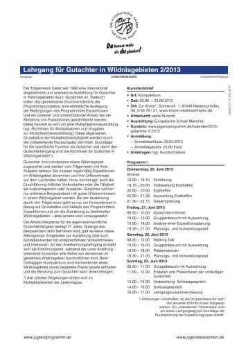 Gutachter 2/2013 - Internationales Jugendprogramm