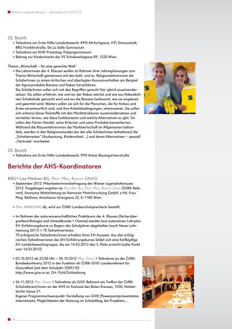 Jahresbericht 2012/13 - Österreichisches Jugendrotkreuz