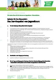 Checkliste / Jugendtours-Servicepaket