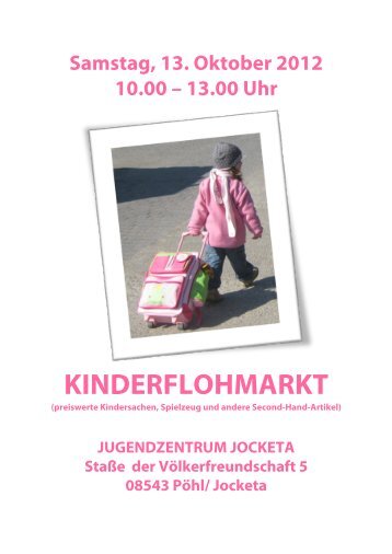 KINDERFLOHMARKT - Jugendzentrum Jocketa