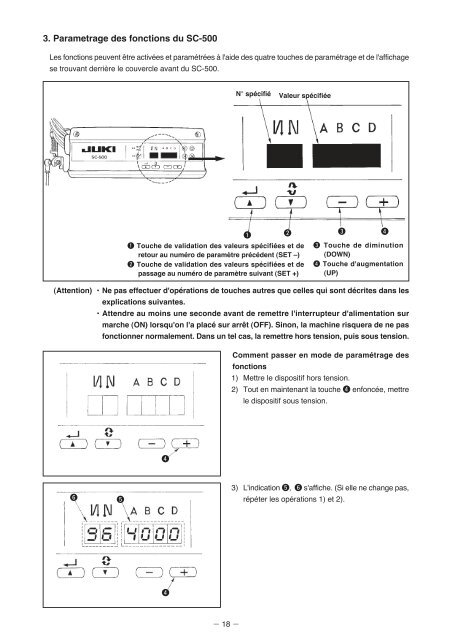 SC-500 MANUEL D'UTILISATION (FRANCAIS) - JUKI