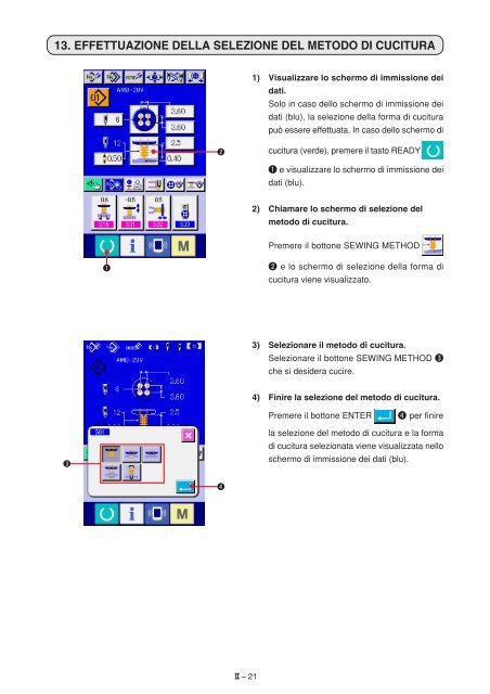 MANUALE D'ISTRUZIONI II. Sezione funzionamento - JUKI