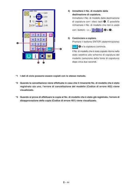 MANUALE D'ISTRUZIONI II. Sezione funzionamento - JUKI