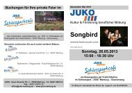 Songbird im SchlossparkcafÃ© - JUKO Marburg e. V.