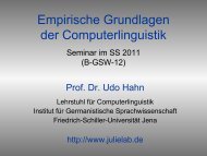 Computerlinguistik I Vorlesung im WS 2004/05