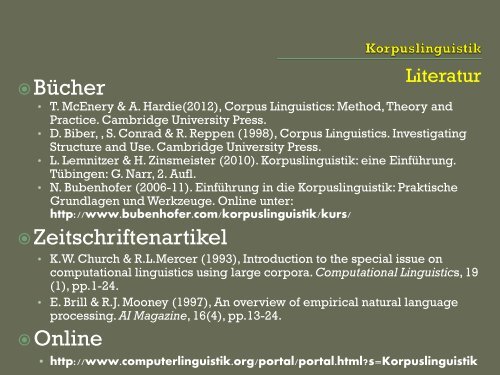 EinfÃ¼hrung - Jena University Language & Information Engineering Lab