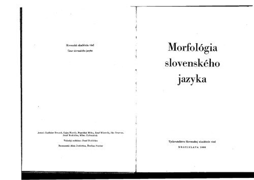 SlovenskÃ¡ akadÃ©mia vied Ãšstav slovenskÃ©ho jazyka ... - SAV