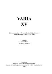 VARIA VII - JazykovednÃ½ Ãºstav Ä½udovÃta Å tÃºra - SAV