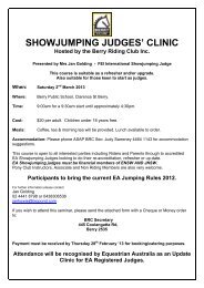 Application Form - Jumping NSW - Equestrian Australia