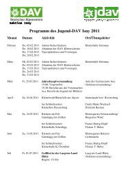 Programm des Jugend-Dav Isny 2011 Monat ... - DAV Sektion Isny