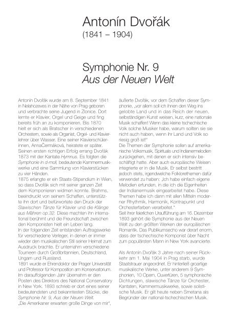 Programmheft - Junge Symphoniker Hamburg