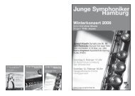 Programmheft JSH_W2006.indd - Junge Symphoniker Hamburg
