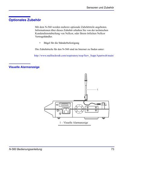 Verwenden des N-560 - Covidien