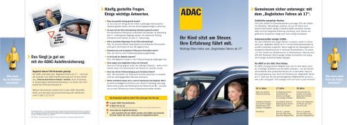 Ihr Kind sitzt am Steuer. Ihre Erfahrung fÃ¤hrt mit. - Adac