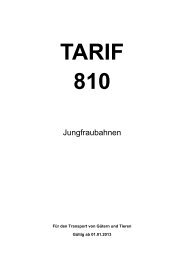Tarif T810 fÃ¼r den Transport von GÃ¼ter und Tieren - Jungfraubahnen