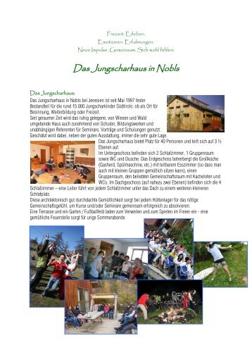 Das Jungscharhaus in Nobls - Katholische Jungschar Südtirols