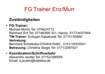 FG Trainer Enz/Murr - JuniorenfuÃball - Enz - Murr