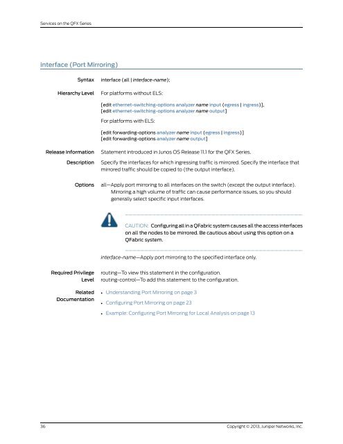 Services on the QFX Series - Juniper.net