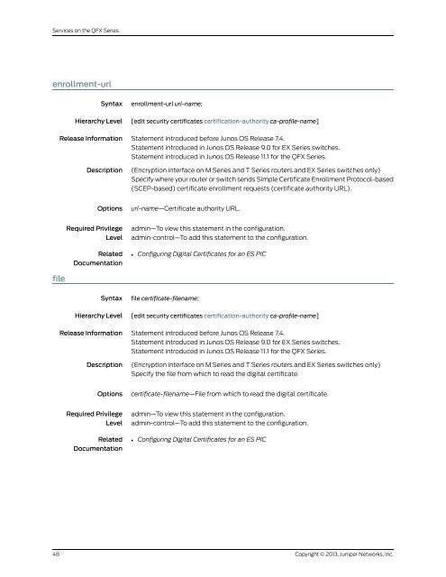 Services on the QFX Series - Juniper.net