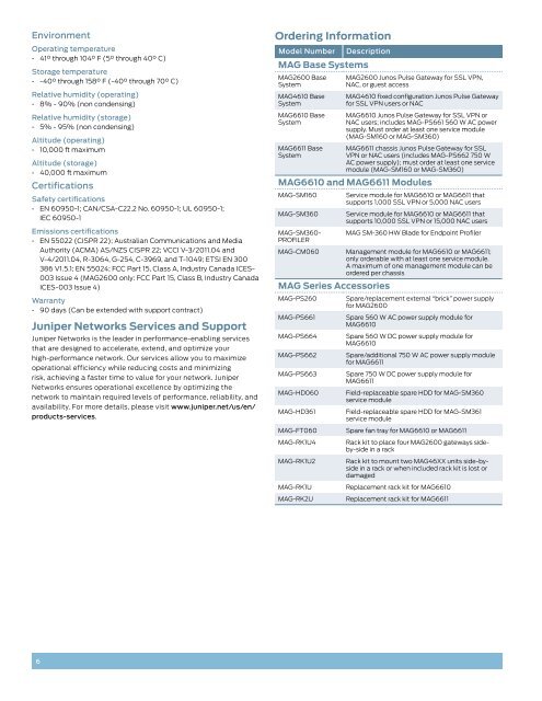 MAG Series Junos Pulse Gateways - Juniper Networks