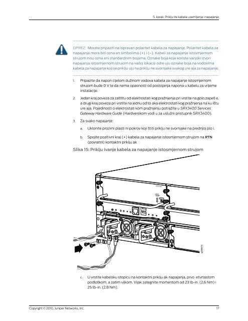 Uslužni pristupnik SRX3400 Vodič za početak rada - Juniper Networks