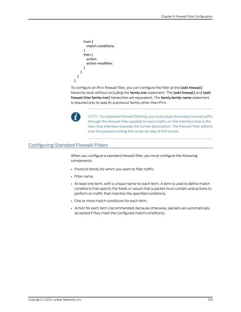 Policy Framework Configuration Guide - Juniper Networks